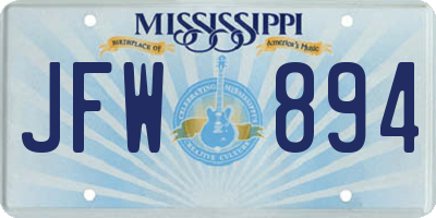 MS license plate JFW894
