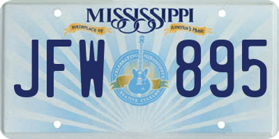 MS license plate JFW895