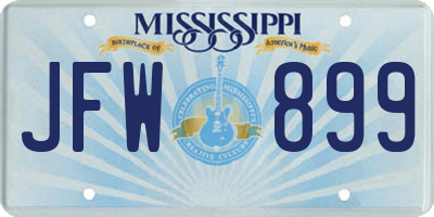 MS license plate JFW899