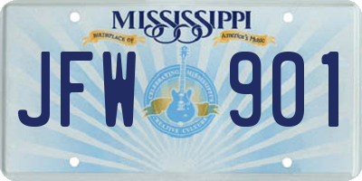 MS license plate JFW901