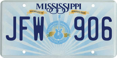MS license plate JFW906