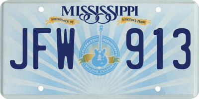MS license plate JFW913