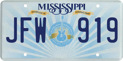 MS license plate JFW919