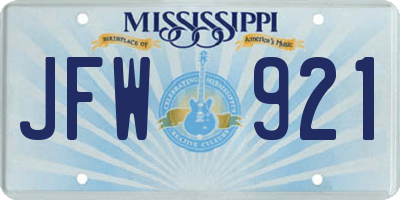 MS license plate JFW921