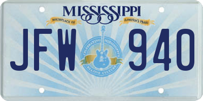 MS license plate JFW940