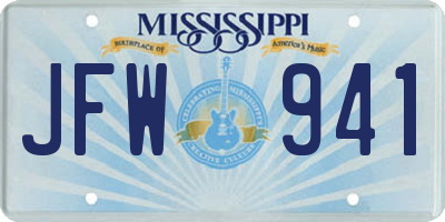 MS license plate JFW941