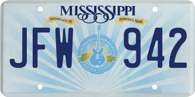 MS license plate JFW942
