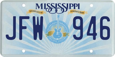 MS license plate JFW946