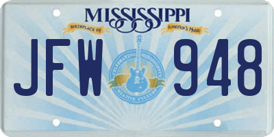 MS license plate JFW948