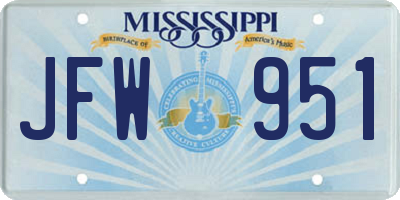 MS license plate JFW951