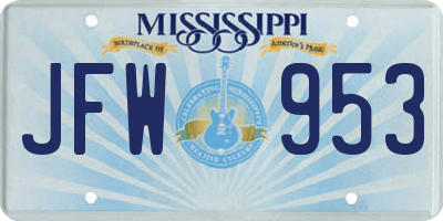 MS license plate JFW953