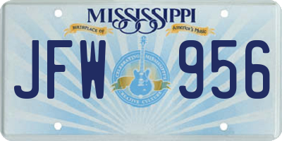 MS license plate JFW956