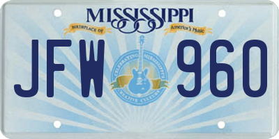 MS license plate JFW960
