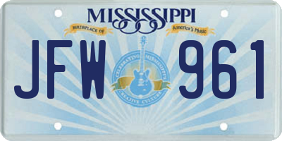 MS license plate JFW961