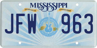 MS license plate JFW963