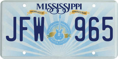 MS license plate JFW965