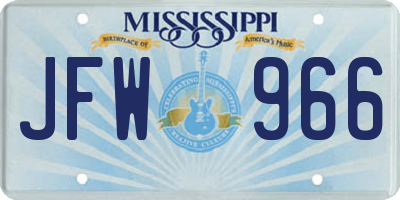 MS license plate JFW966