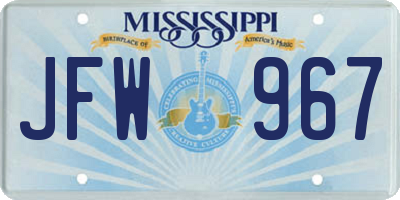 MS license plate JFW967