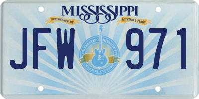 MS license plate JFW971