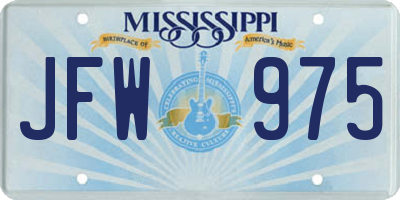 MS license plate JFW975