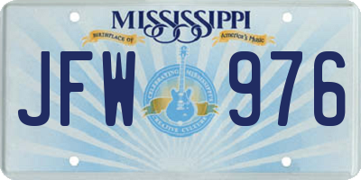 MS license plate JFW976