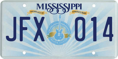 MS license plate JFX014