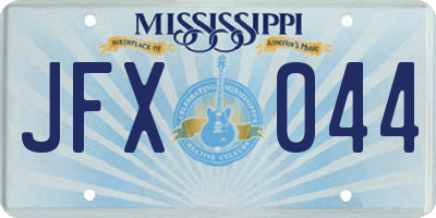 MS license plate JFX044