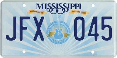 MS license plate JFX045