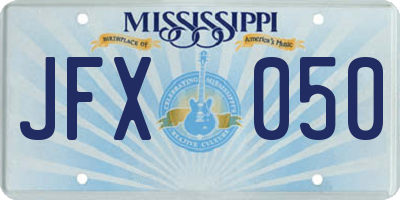 MS license plate JFX050
