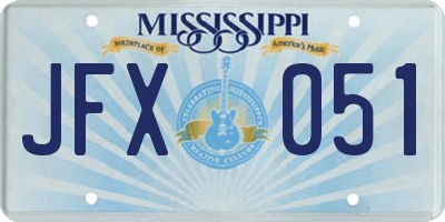 MS license plate JFX051