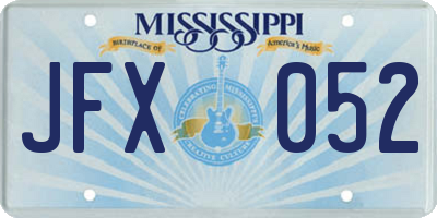 MS license plate JFX052