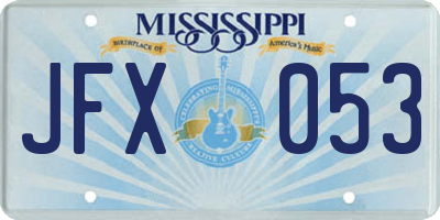 MS license plate JFX053