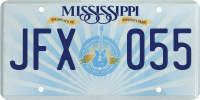 MS license plate JFX055