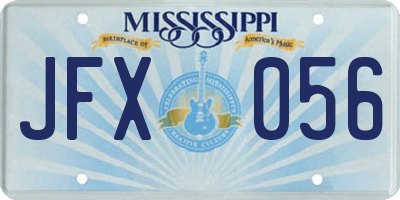 MS license plate JFX056