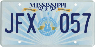 MS license plate JFX057