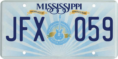 MS license plate JFX059