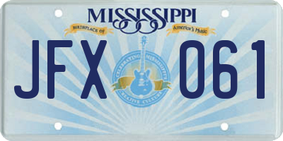 MS license plate JFX061