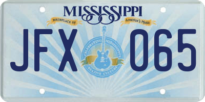 MS license plate JFX065