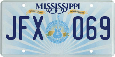 MS license plate JFX069