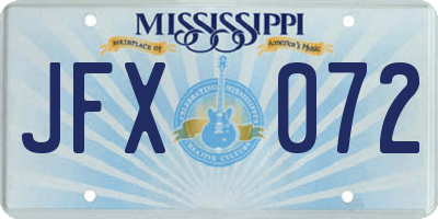 MS license plate JFX072