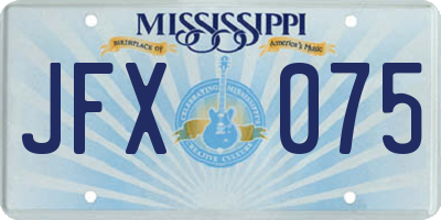 MS license plate JFX075