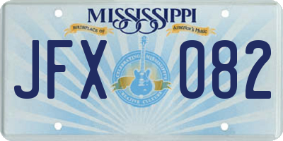 MS license plate JFX082