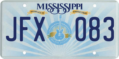 MS license plate JFX083