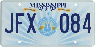 MS license plate JFX084
