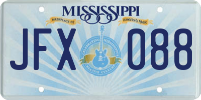 MS license plate JFX088