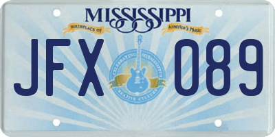 MS license plate JFX089