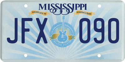 MS license plate JFX090