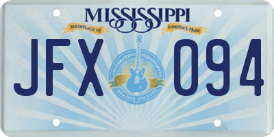 MS license plate JFX094
