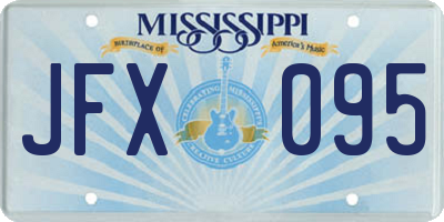 MS license plate JFX095