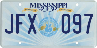 MS license plate JFX097